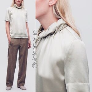 COS gathered neck satin blouse top 2